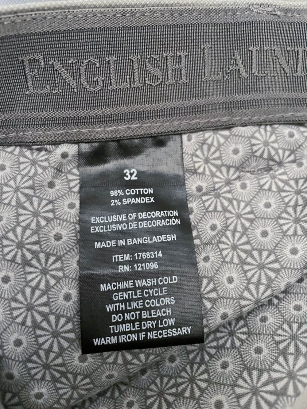 NEW English Laundry Men's Flat Front Stretch Short 32 NWT Grey 9" Flex Waistband - Picture 8 of 8